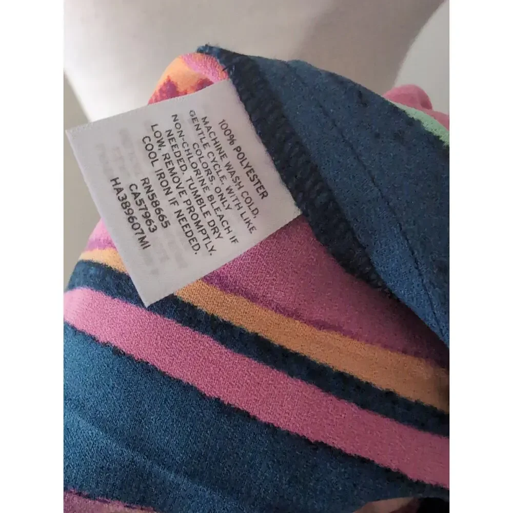 Halogen Boho Maxi Dress Multicolor Stripe Batwing Kimono Flowy Resort - Picture 7 of 7